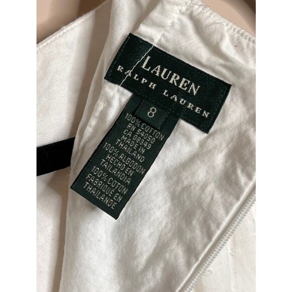 LAUREN by Ralph Lauren Women's White Eyelet Sleeveless Dress Size 8 - Picture 2 of 6